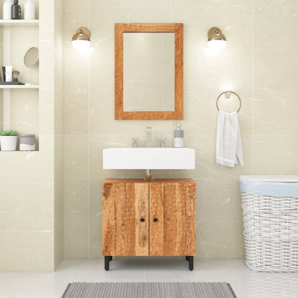 vidaXL tömör akácfa fürdőszobai mosdószekrény 38 x 33 x 58 cm
