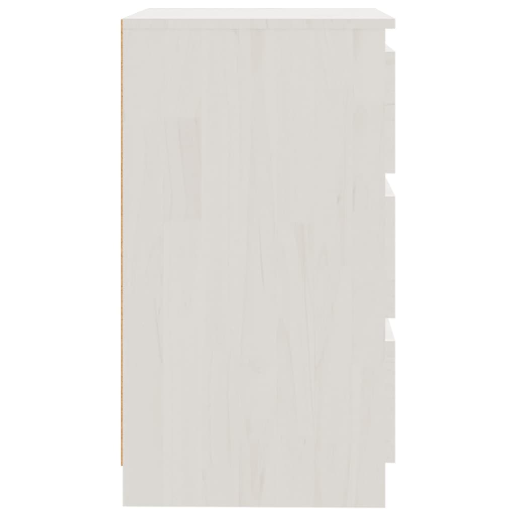 vidaXL fehér tömör fenyőfa éjjeliszekrény 60 x 36 x 64 cm