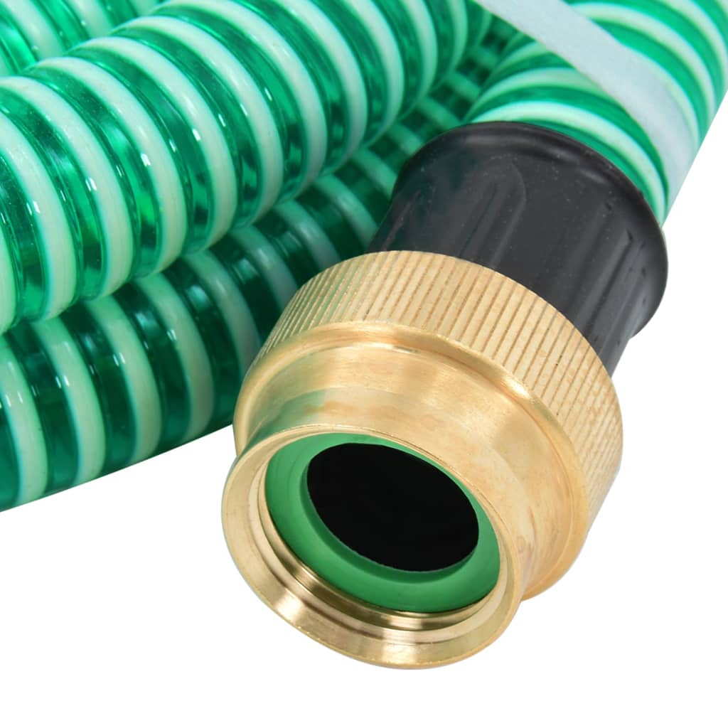 vidaXL zöld PVC szívótömlő sárgaréz csatlakozókkal 1,1" 7 m