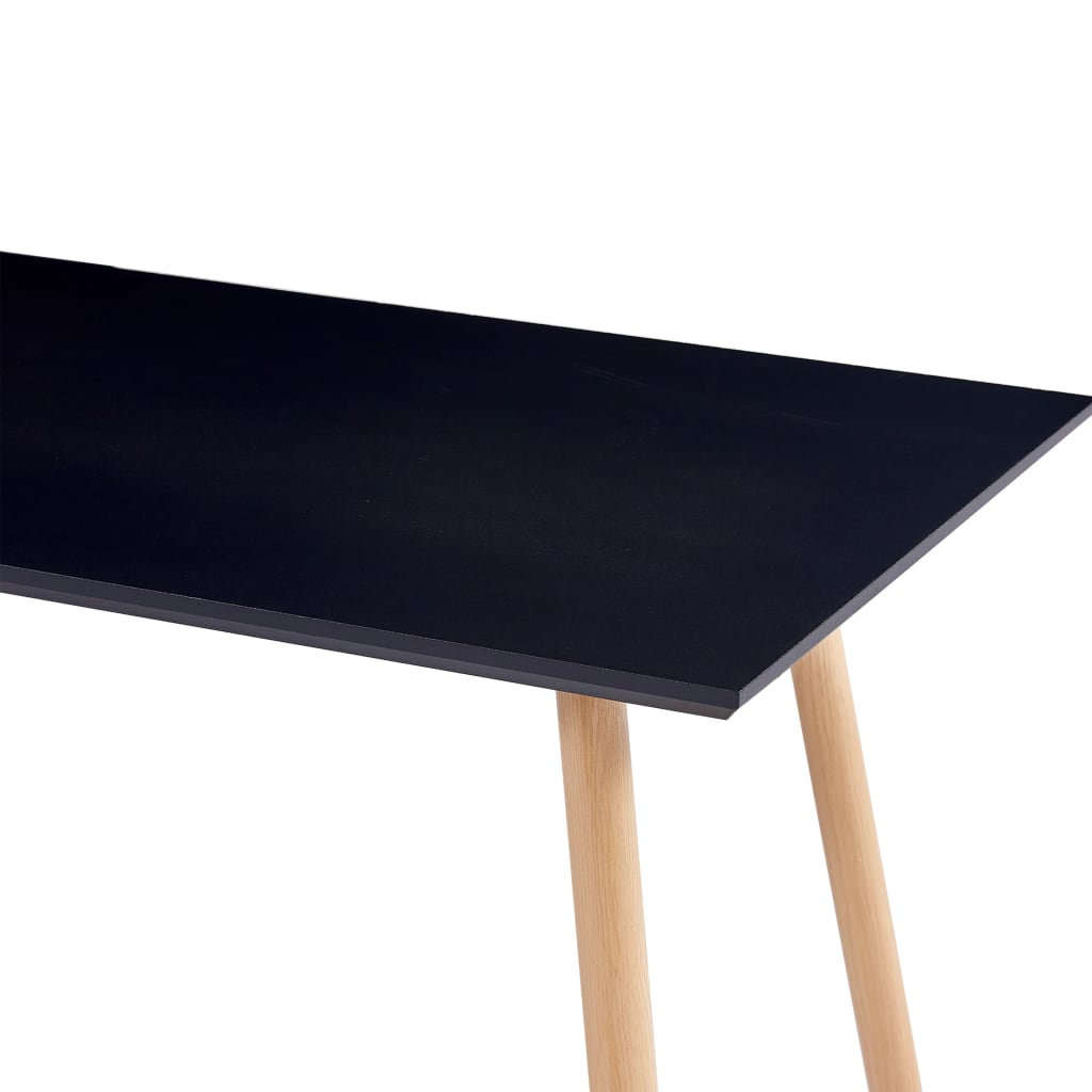 vidaXL tölgyszínű és fekete MDF étkezőasztal 120 x 60 x 74 cm