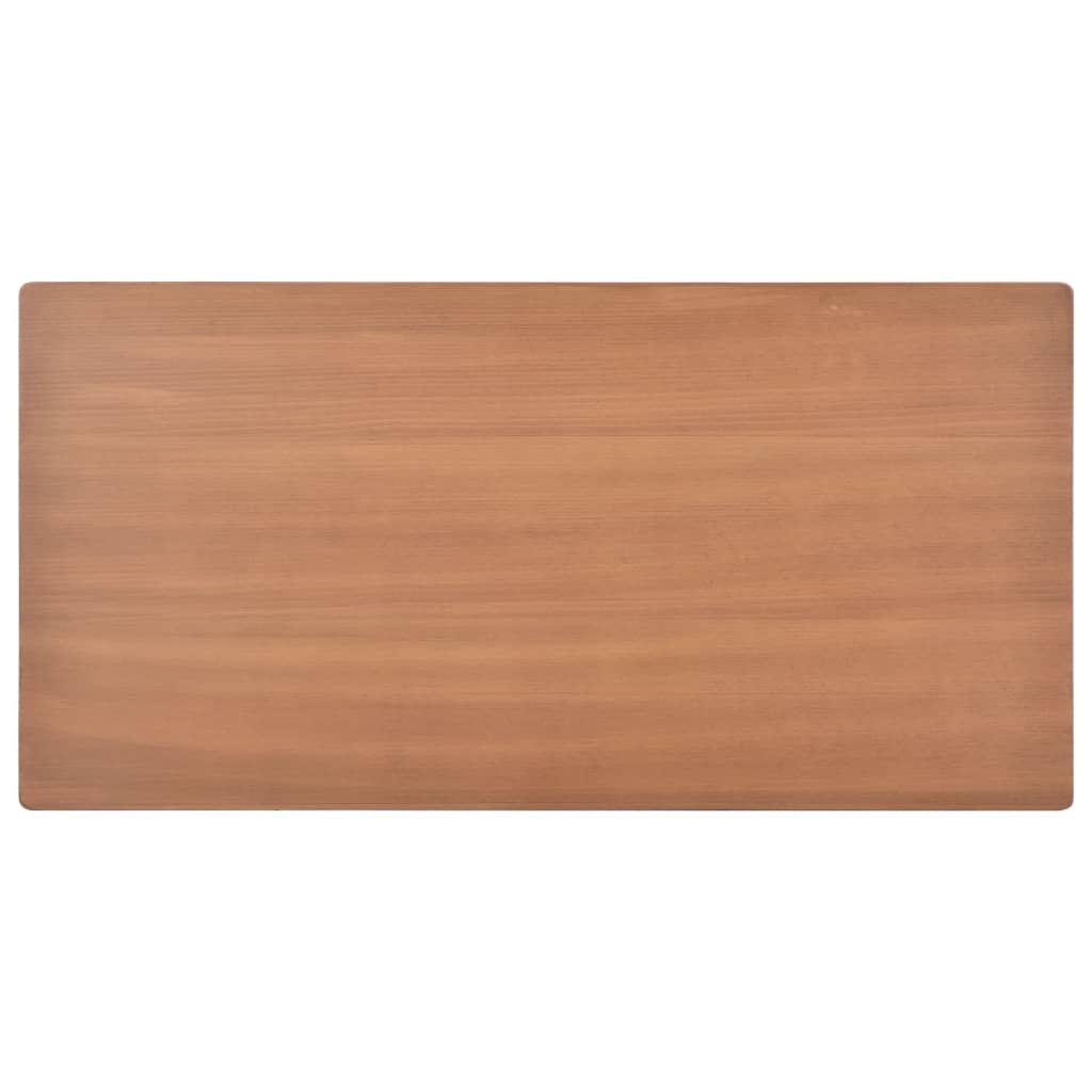 vidaXL barna tömör furnérlemez és acél ebédlőasztal 120 x 60 x 73 cm