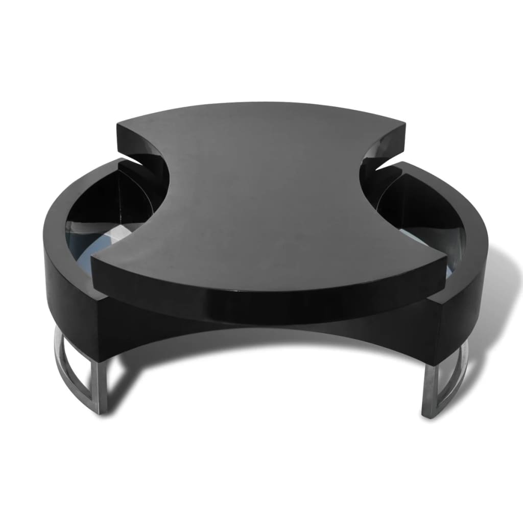 vidaXL magasfényű fekete átalakítható dohányzóasztal