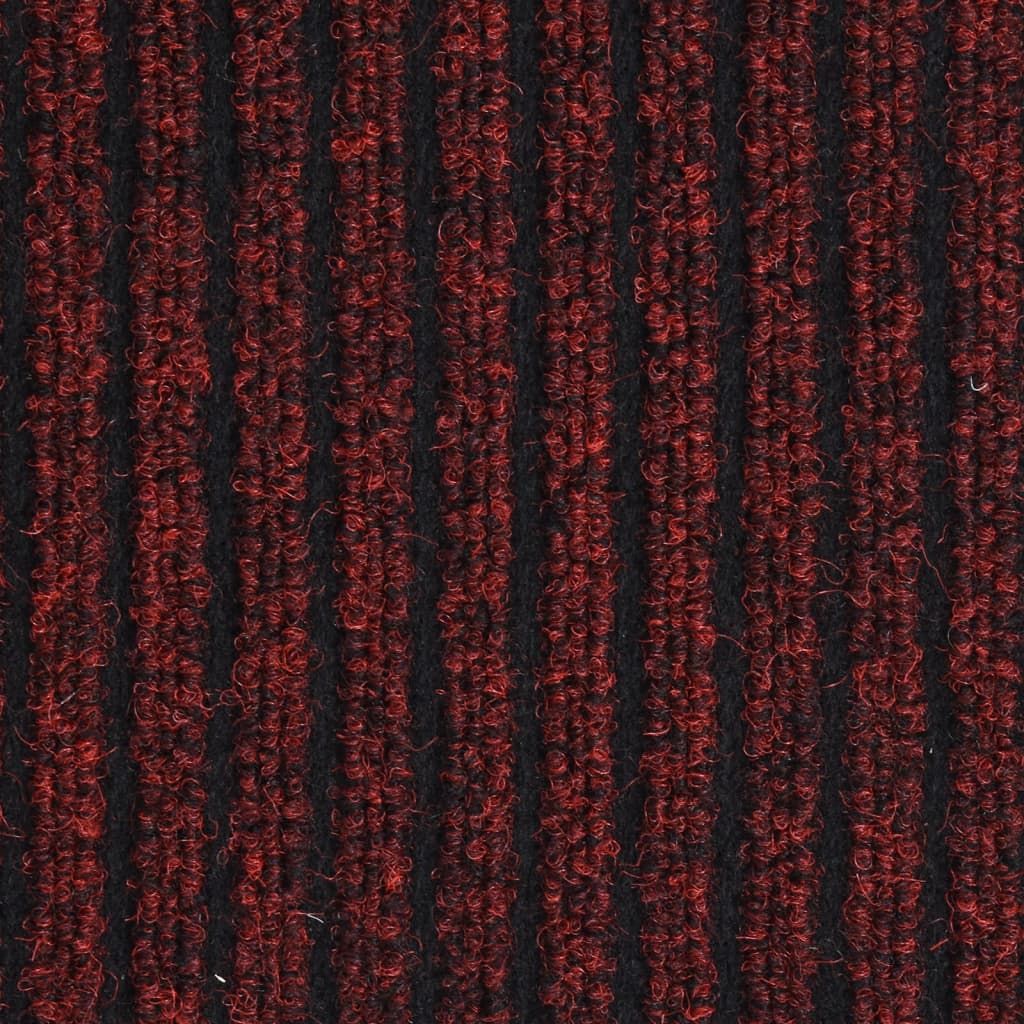 vidaXL piros csíkos lábtörlő 60 x 80 cm