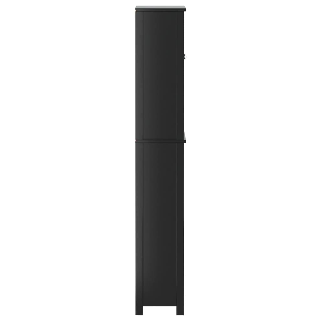 vidaXL BERG fekete tömör fa WC feletti tároló 60 x 27 x 164,5 cm