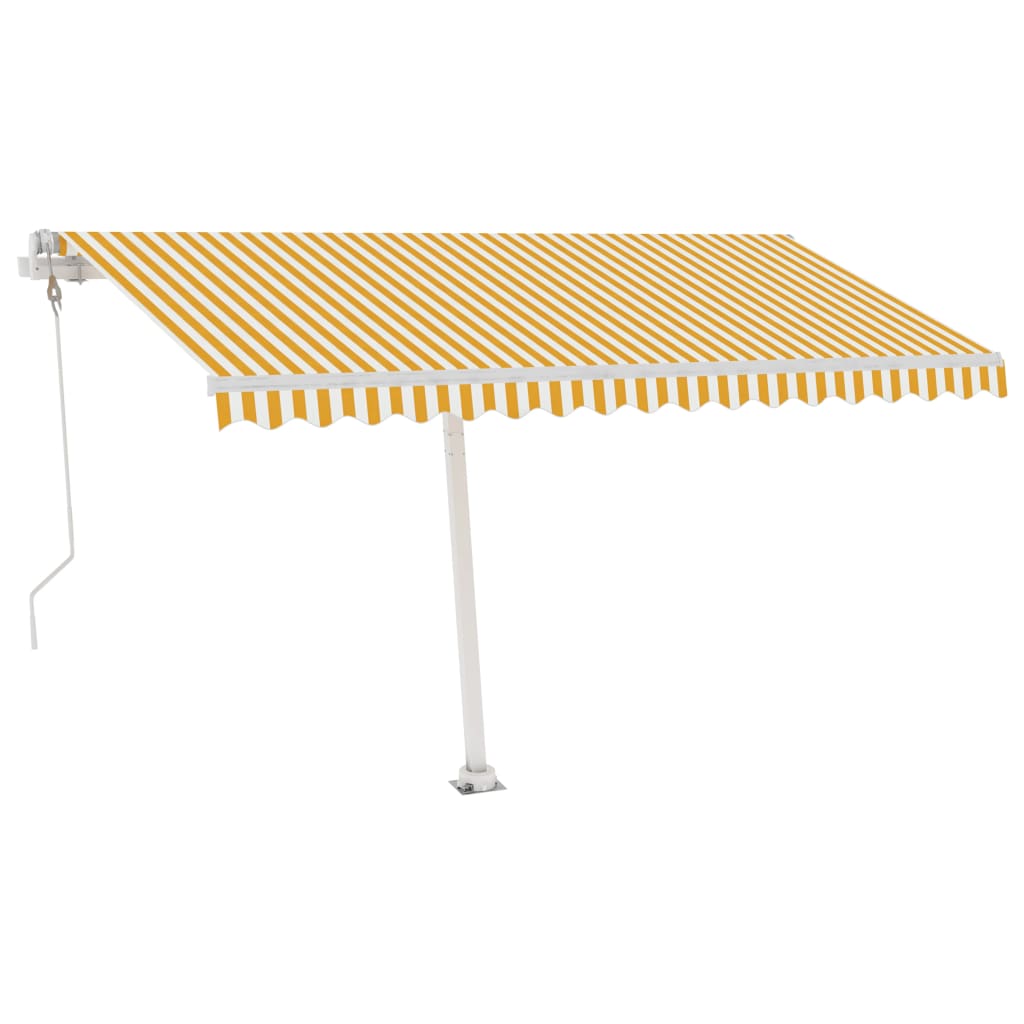 vidaXL sárga-fehér szélérzékelős és LED-es napellenző 450 x 300 cm