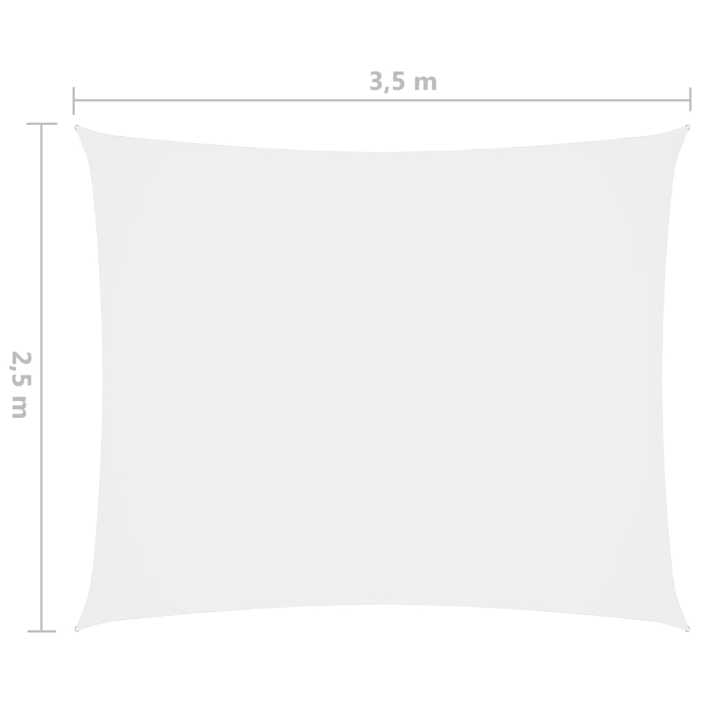 vidaXL fehér téglalap alakú oxford-szövet napvitorla 2,5 x 3,5 m