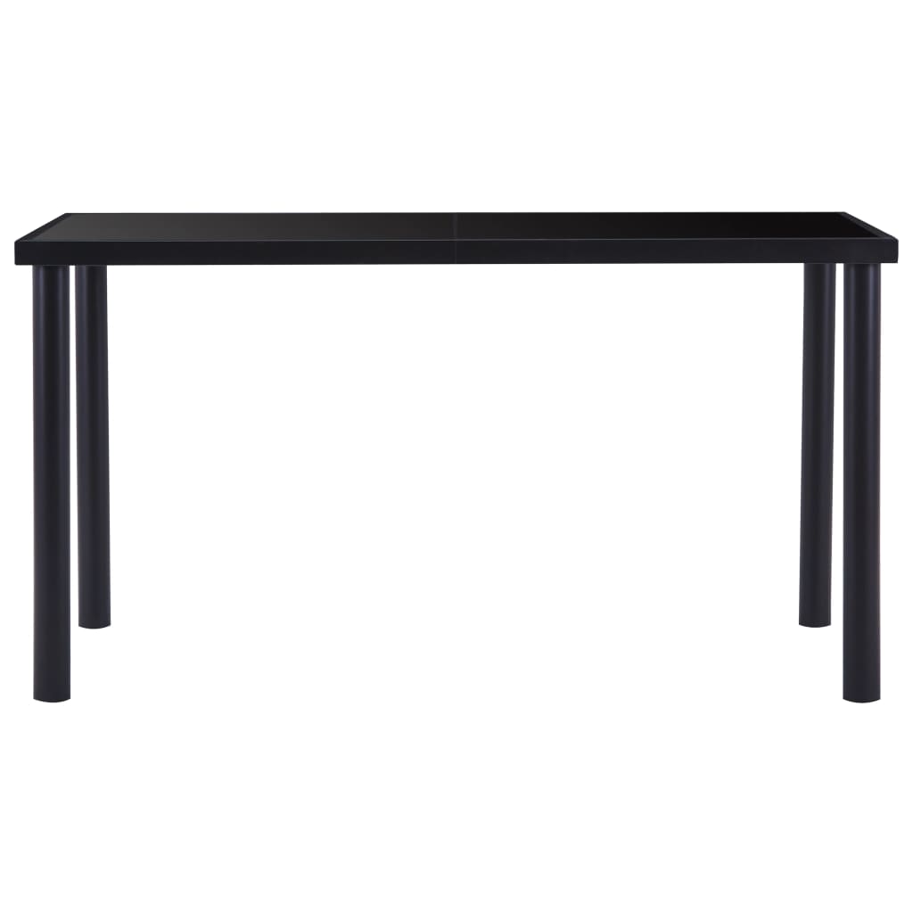 vidaXL fekete edzett üveg étkezőasztal 140 x 70 x 75 cm