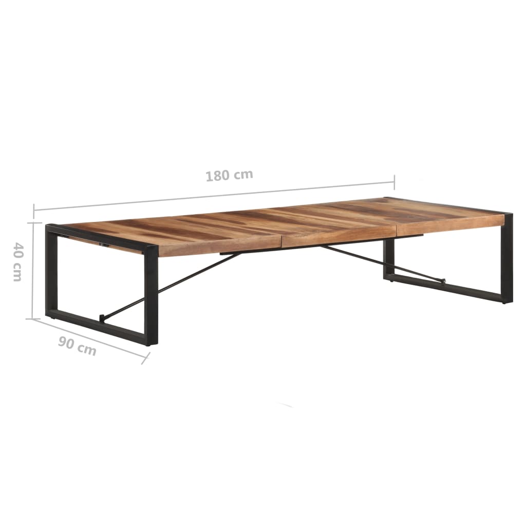 vidaXL paliszander felületű tömör fa dohányzóasztal 180 x 90 x 40 cm