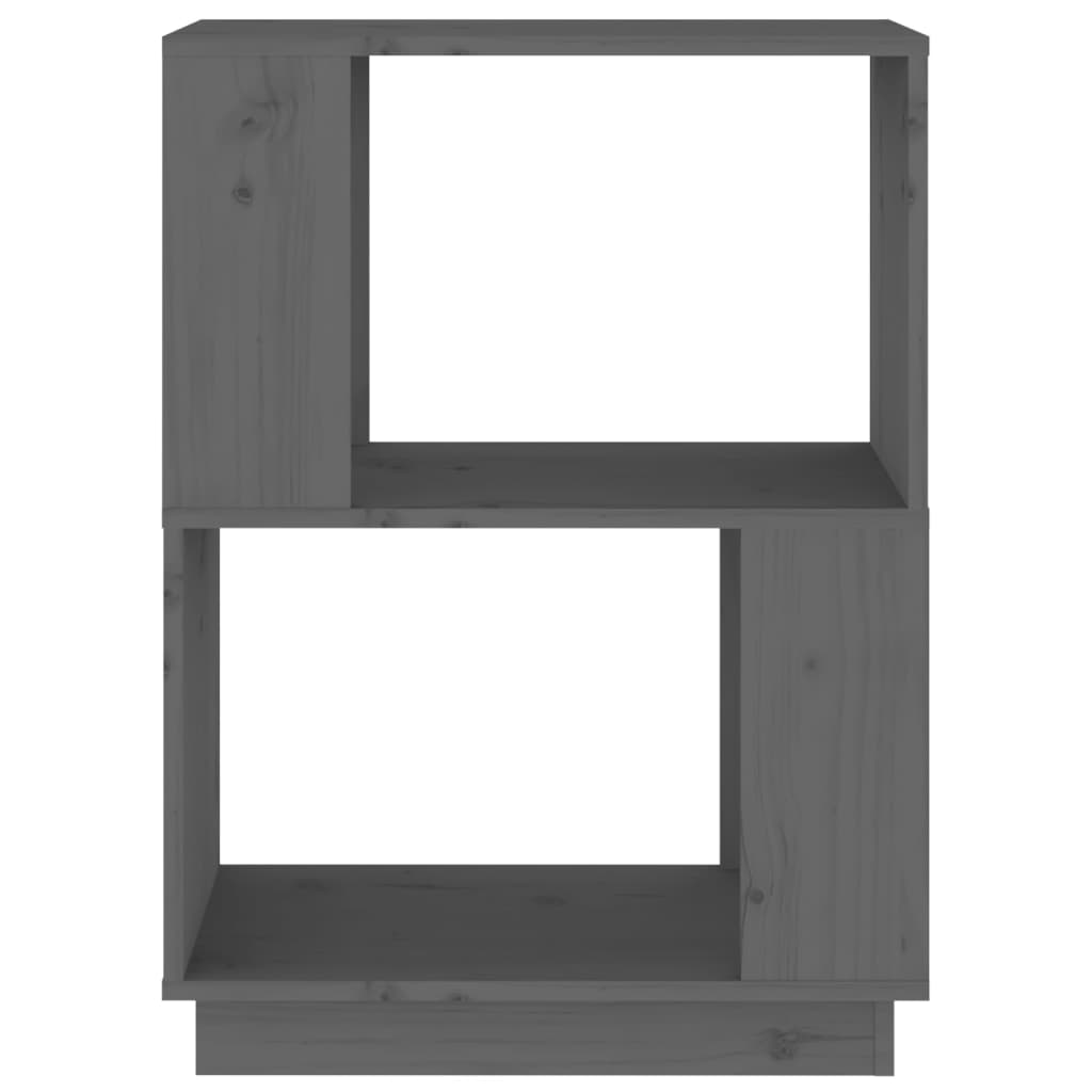 vidaXL szürke tömör fenyőfa könyvszekrény/térelválasztó 51x25x70 cm