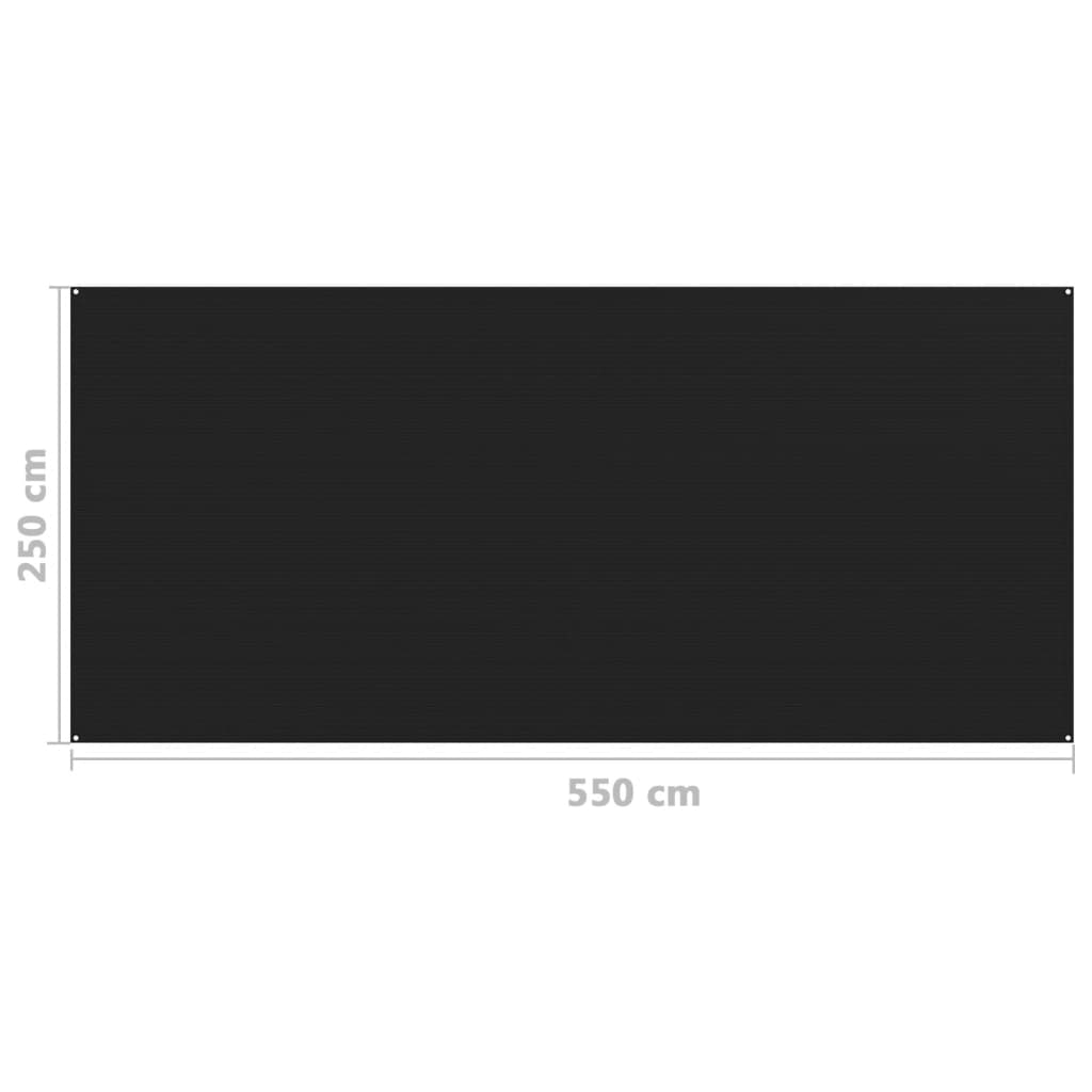 vidaXL fekete sátorszőnyeg 250 x 550 cm
