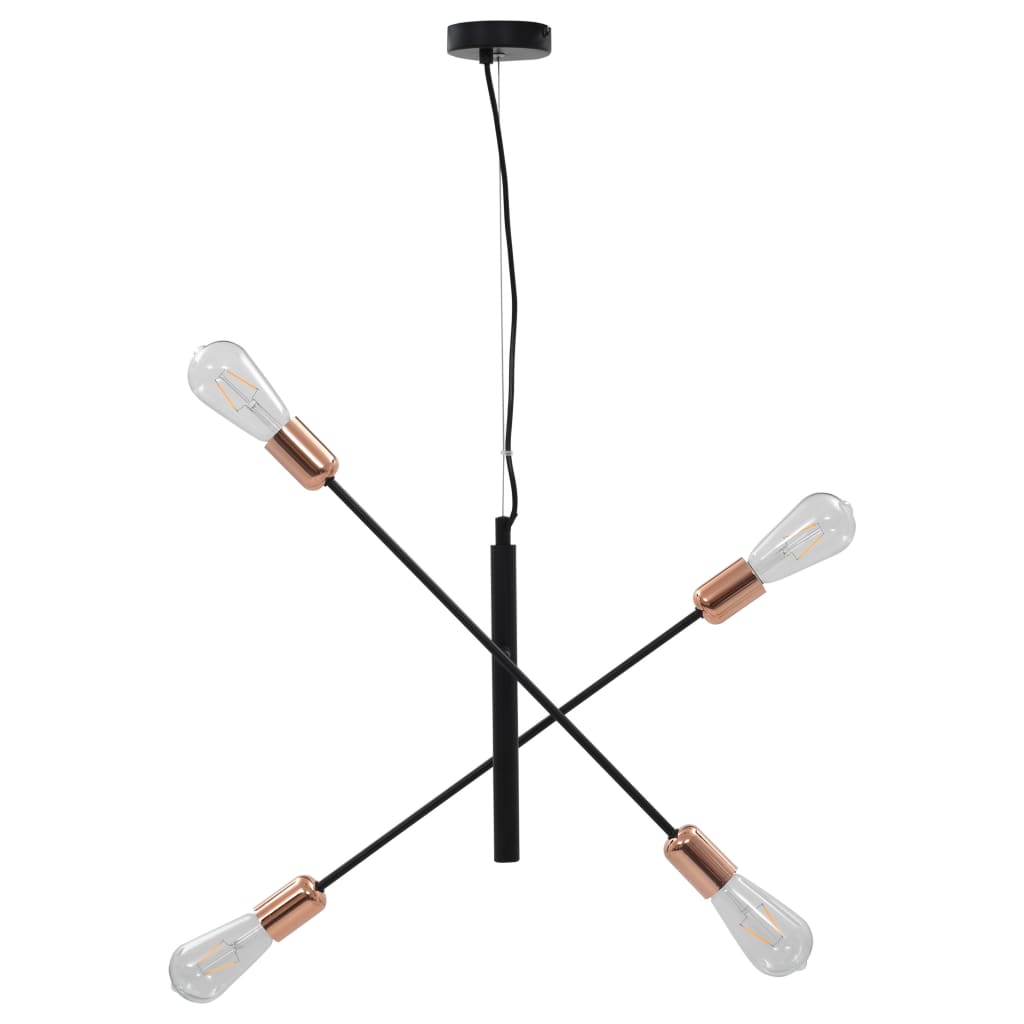 vidaXL fekete-rézszínű mennyezeti lámpa izzókkal 2 W E27