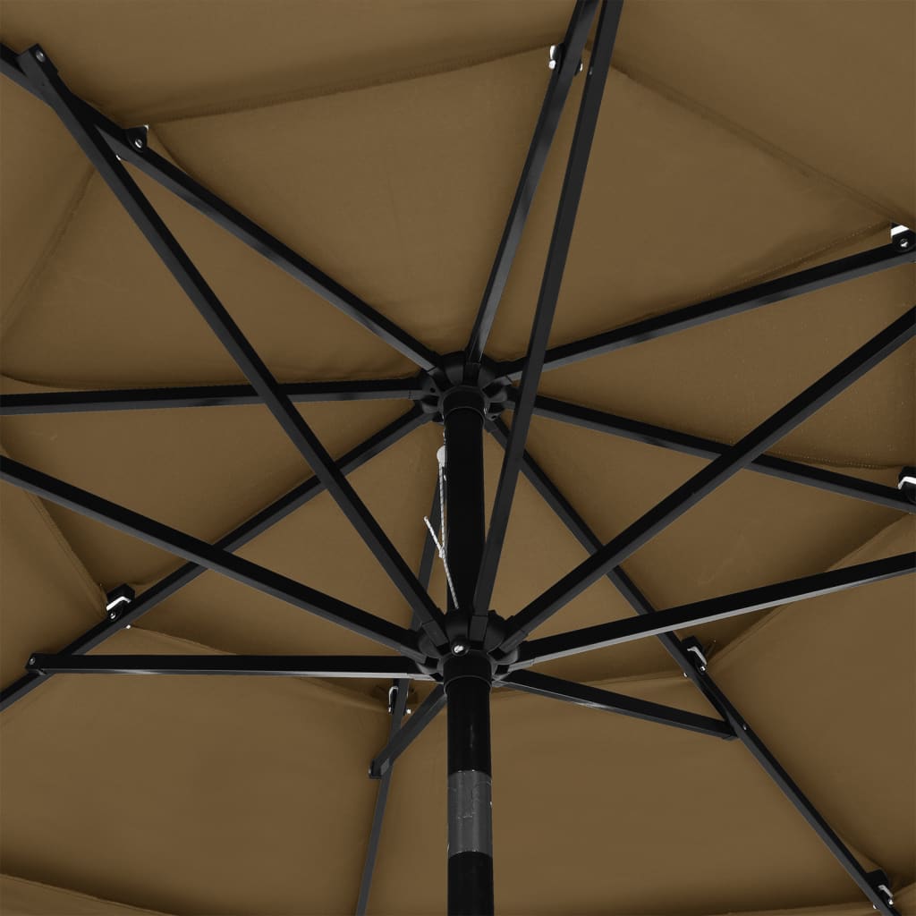 vidaXL 3 szintes tópszínű napernyő alumíniumrúddal 3 m