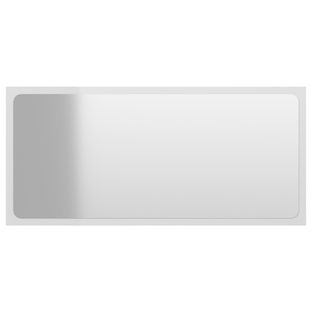 vidaXL magasfényű fehér forgácslap fürdőszobai tükör 80 x 1,5 x 37 cm