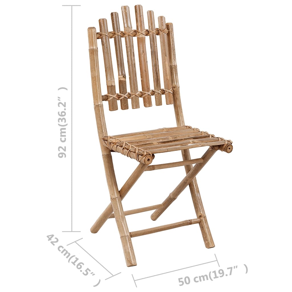 vidaXL 2 db összecsukható bambusz kerti szék párnával