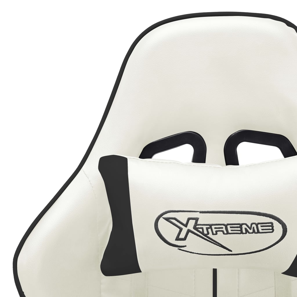 vidaXL fehér és fekete műbőr gamer szék