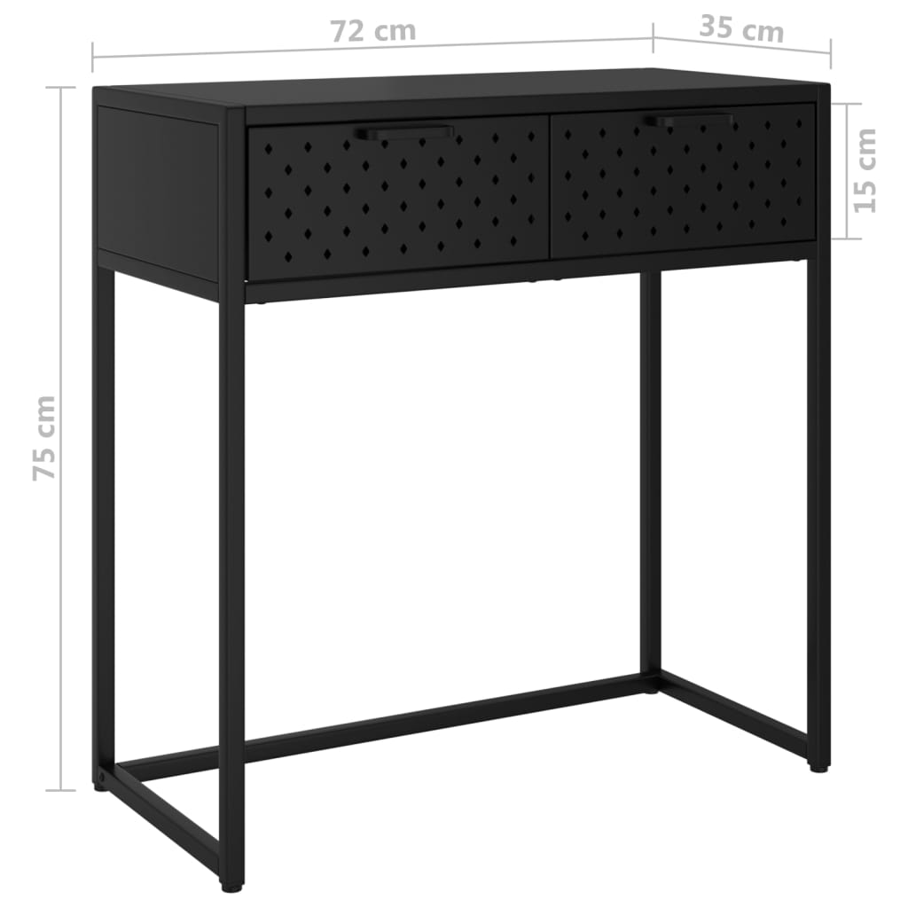 vidaXL fekete acél tálalóasztal 72 x 35 x 75 cm