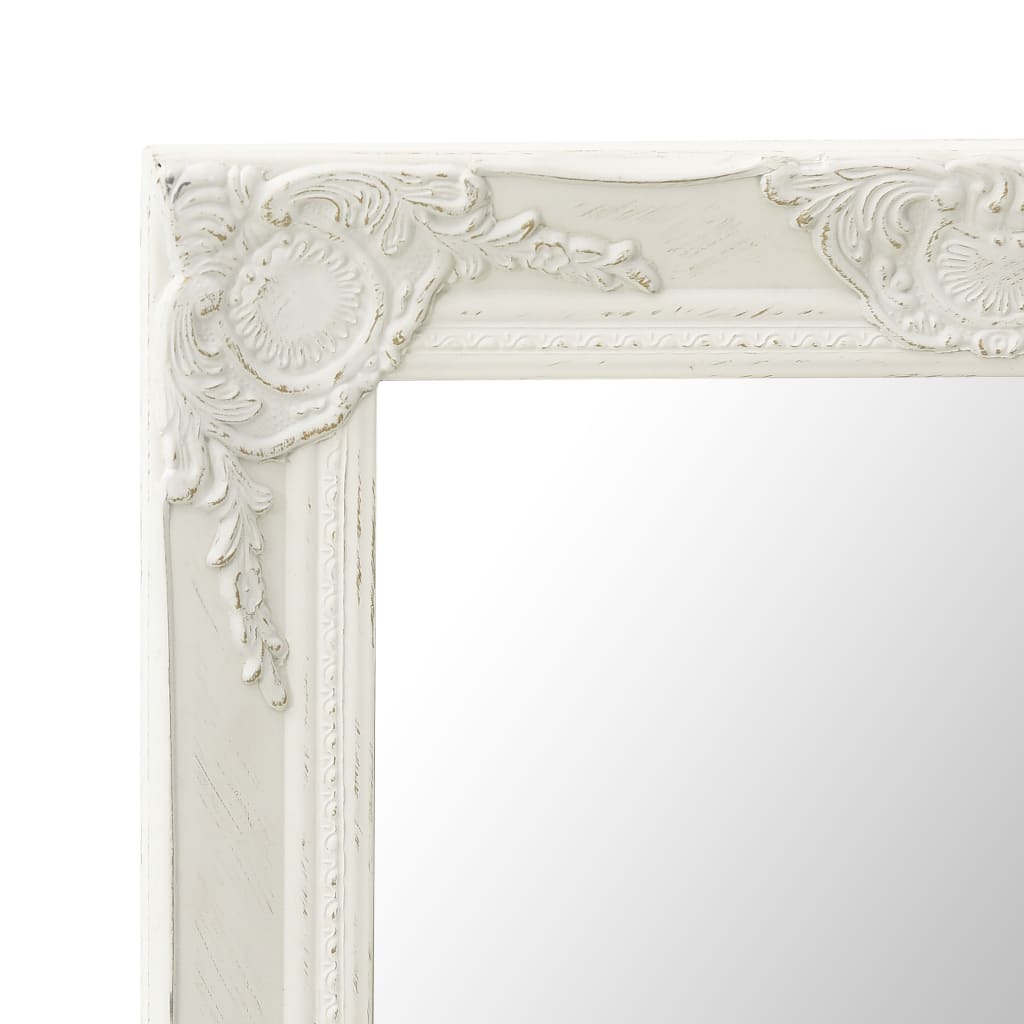 vidaXL fehér barokk stílusú fali tükör 60 x 60 cm