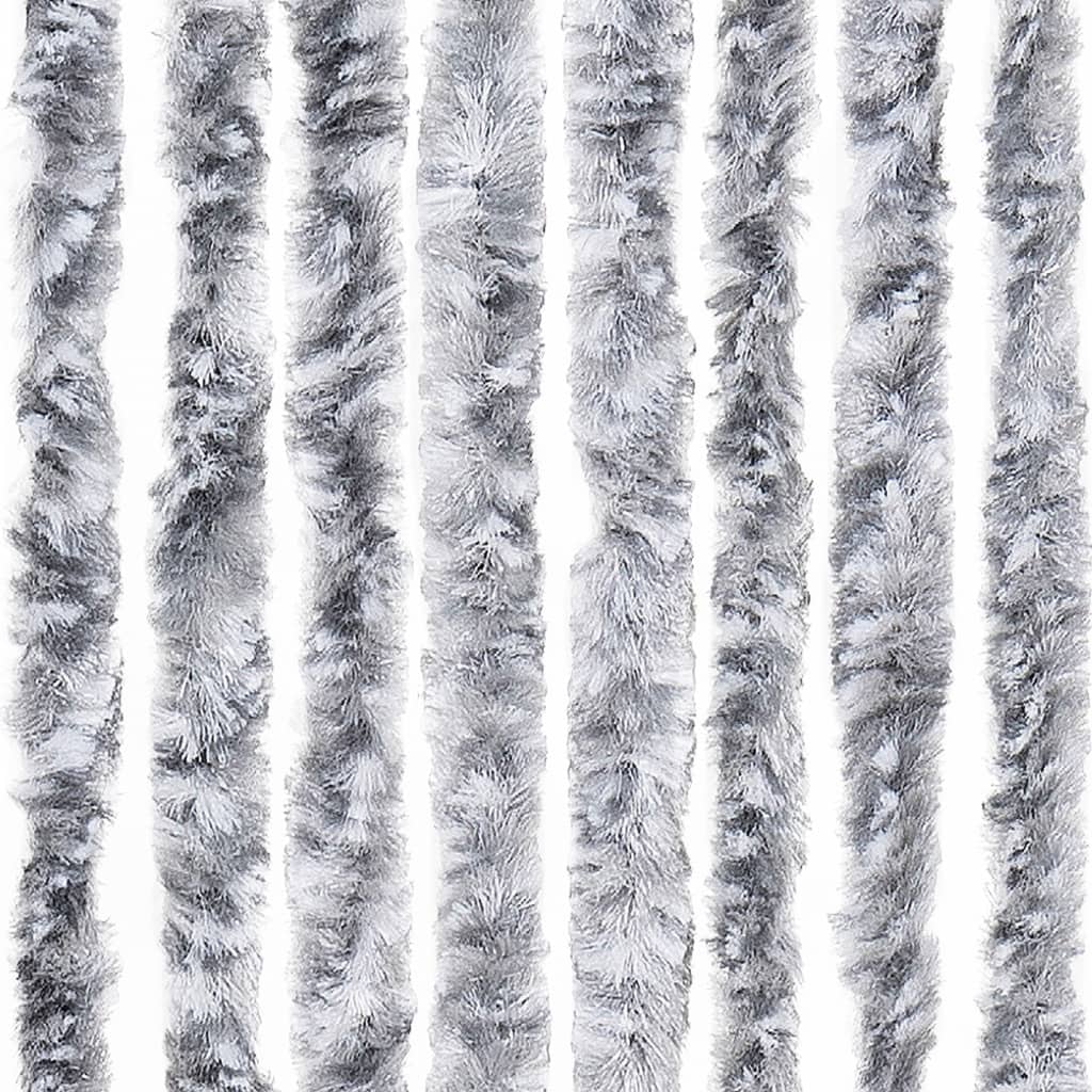 vidaXL fehér és szürke zsenília rovarfüggöny 56 x 200 cm