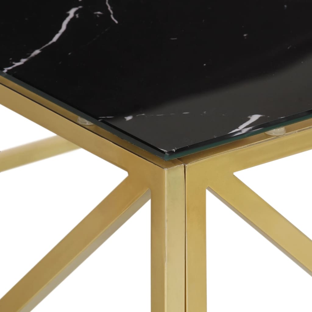 vidaXL aranyszínű rozsdamentes acél és edzett üveg dohányzóasztal