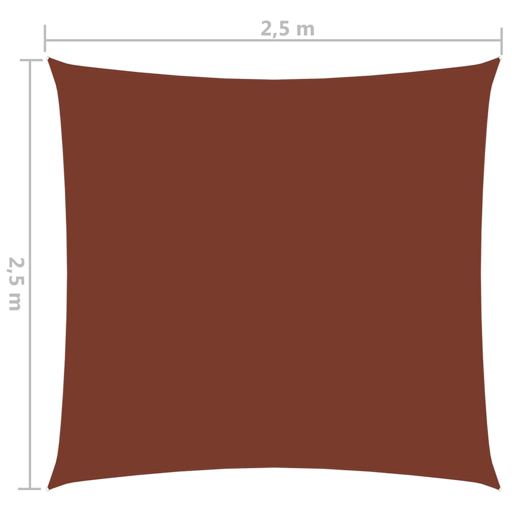 vidaXL terrakotta négyzet alakú oxford-szövet napvitorla 2,5 x 2,5 m