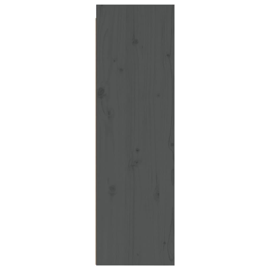 vidaXL szürke tömör fenyőfa faliszekrény 30 x 30 x 100 cm