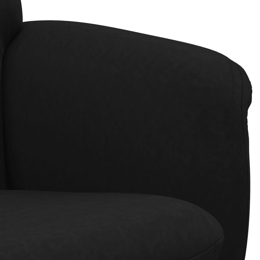 vidaXL fekete bársony dönthető fotel lábtartóval