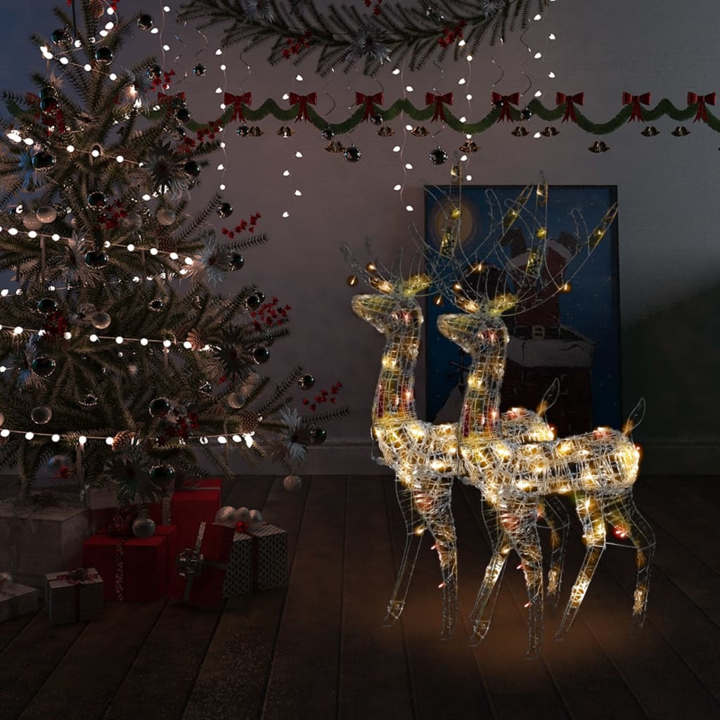vidaXL 2 db színes akril karácsonyi rénszarvas dekoráció 120 cm