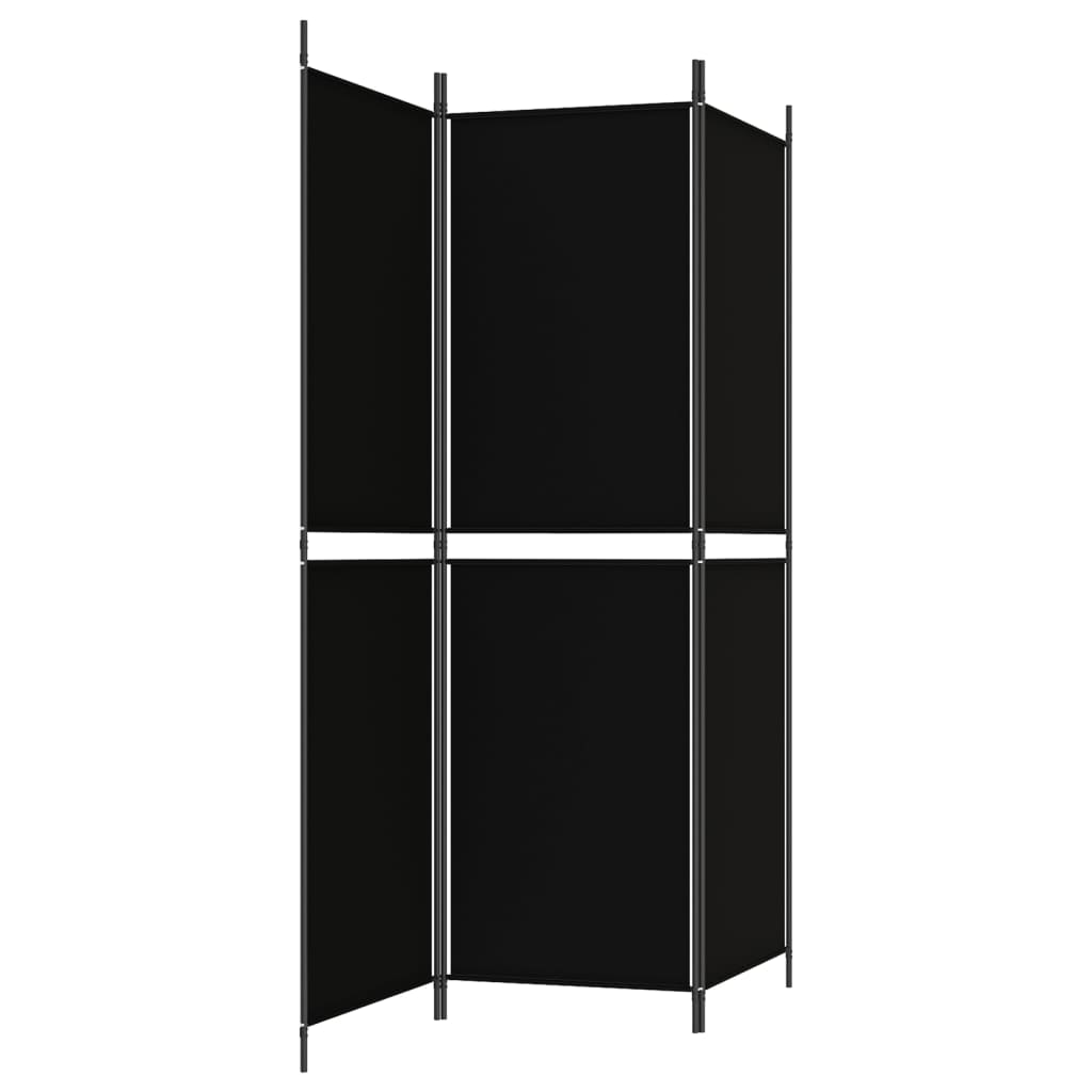 vidaXL 3 paneles fekete szövet térelválasztó 150x180 cm