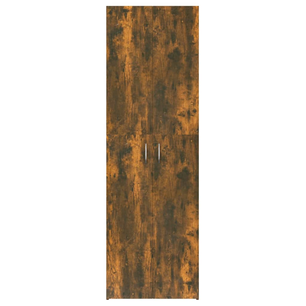 vidaXL füstös tölgyszínű szerelt fa irodaszekrény 60 x 32 x 190 cm