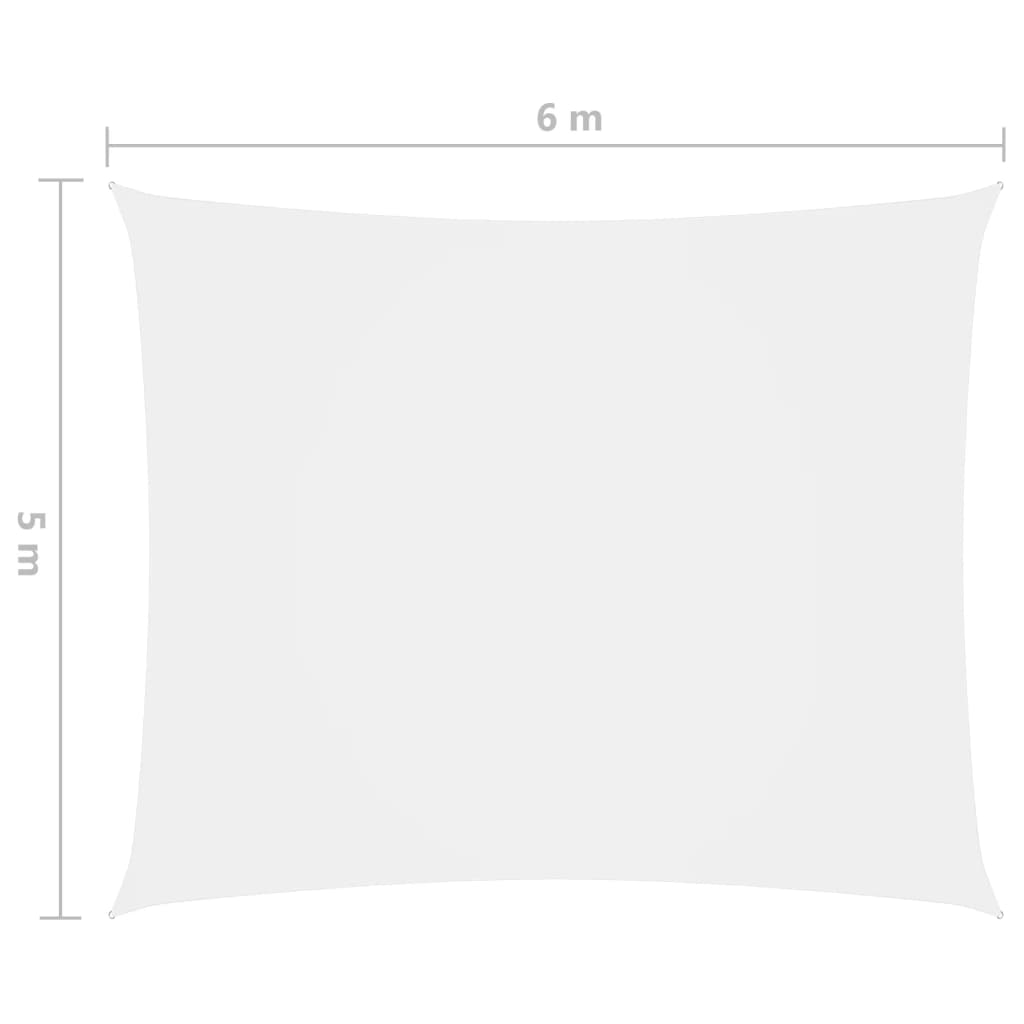 vidaXL fehér téglalap alakú oxford-szövet napvitorla 5 x 6 m