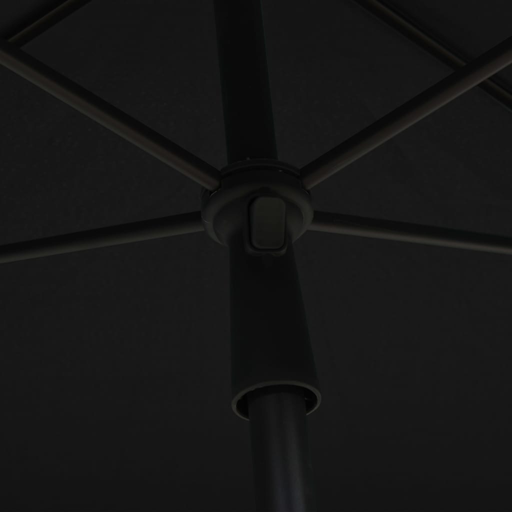 vidaXL fekete napernyő rúddal 210 x 140 cm