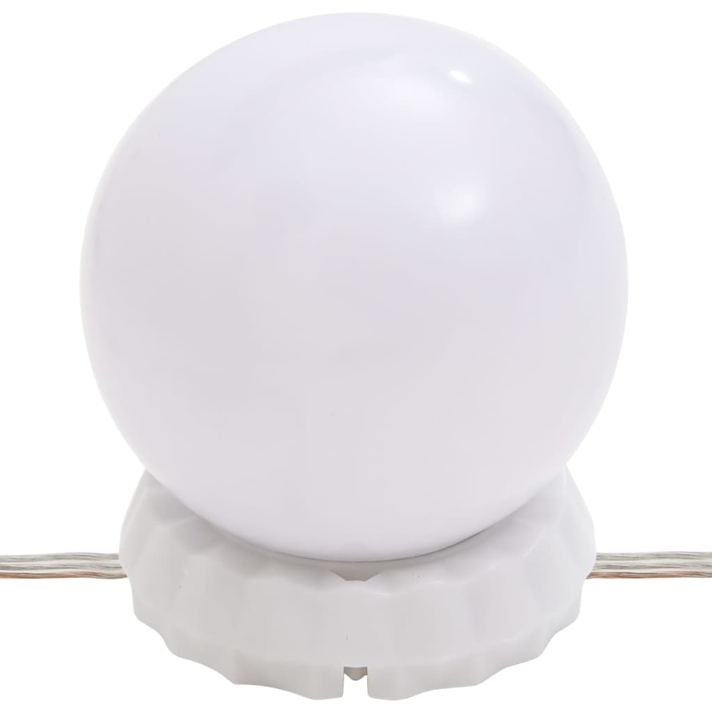 vidaXL fehér tömör fenyőfa fésülködőasztal LED-del 95 x 50 x 133,5 cm