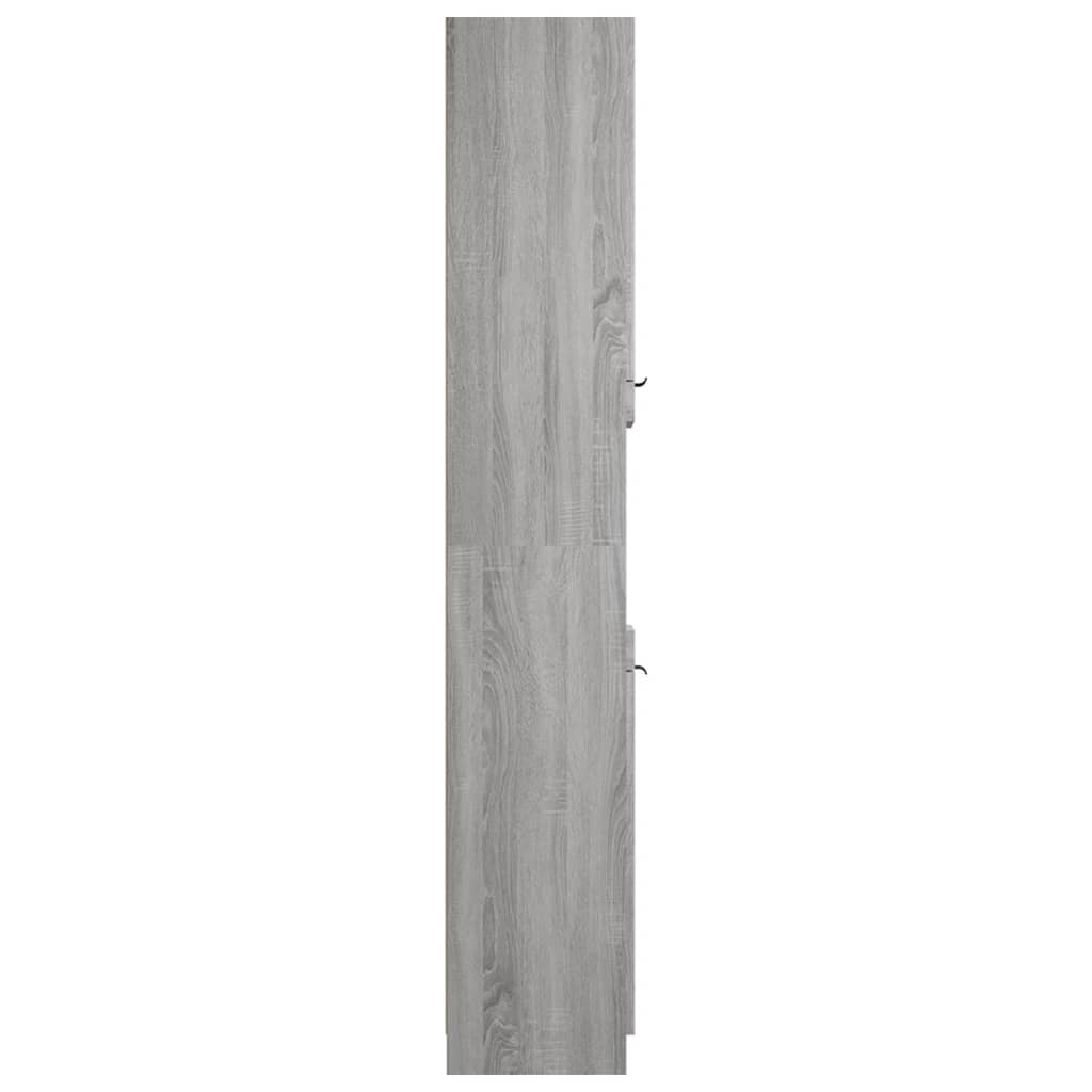vidaXL szürke sonoma szerelt fa fürdőszobaszekrény 32x34x188,5 cm