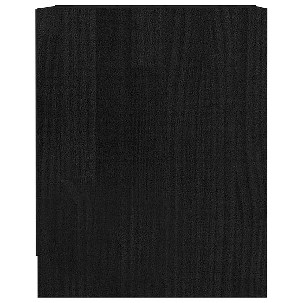 vidaXL fekete tömör fenyőfa éjjeliszekrény 35,5 x 33,5 x 41,5 cm