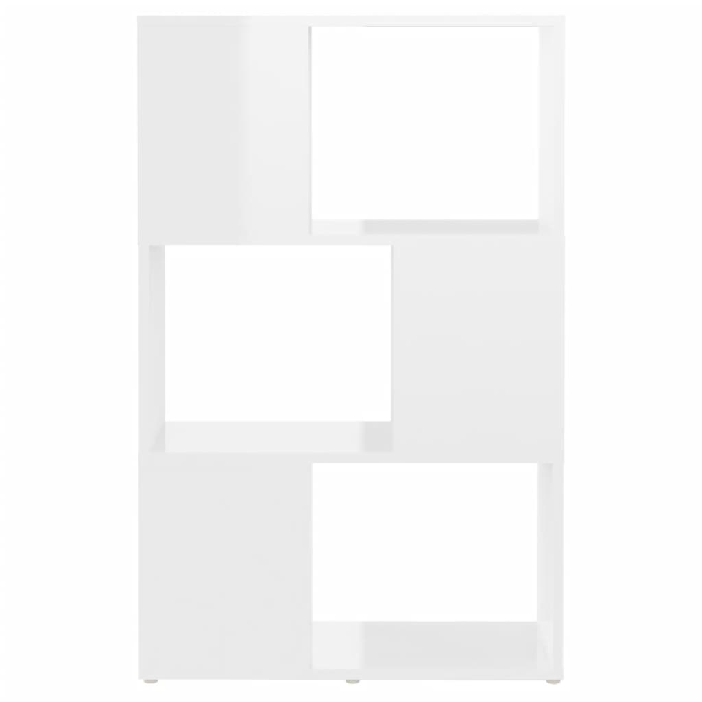 vidaXL magasfényű fehér térelválasztó könyvszekrény 60 x 24 x 94 cm