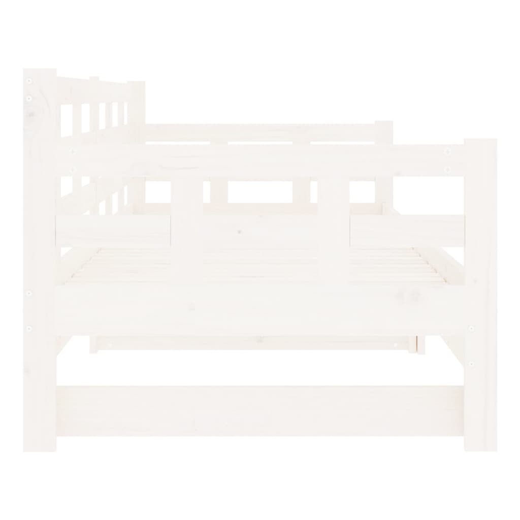 vidaXL fehér tömör fenyőfa kihúzható kanapéágy 2 x (90 x 190) cm