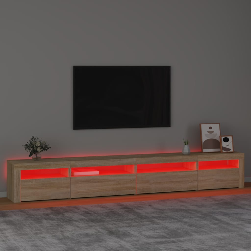 vidaXL sonoma-tölgy színű TV-szekrény LED-lámpákkal 270x35x40 cm