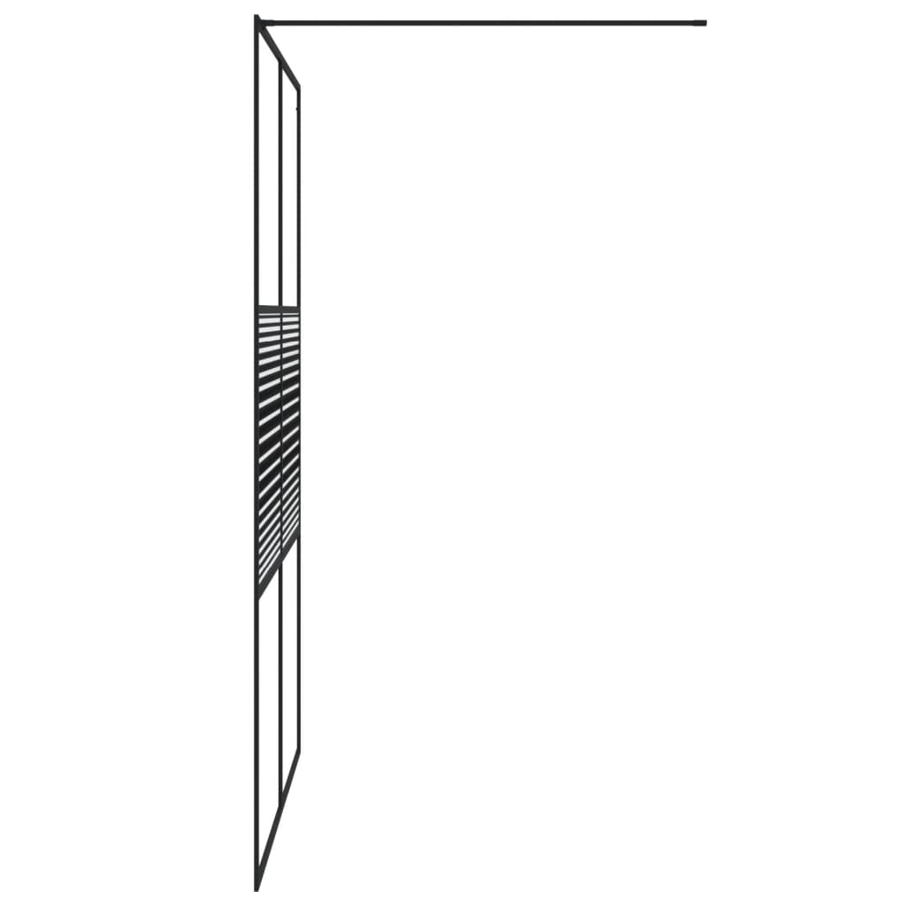 vidaXL fekete átlátszó ESG üveg zuhanyfal 140 x 195 cm