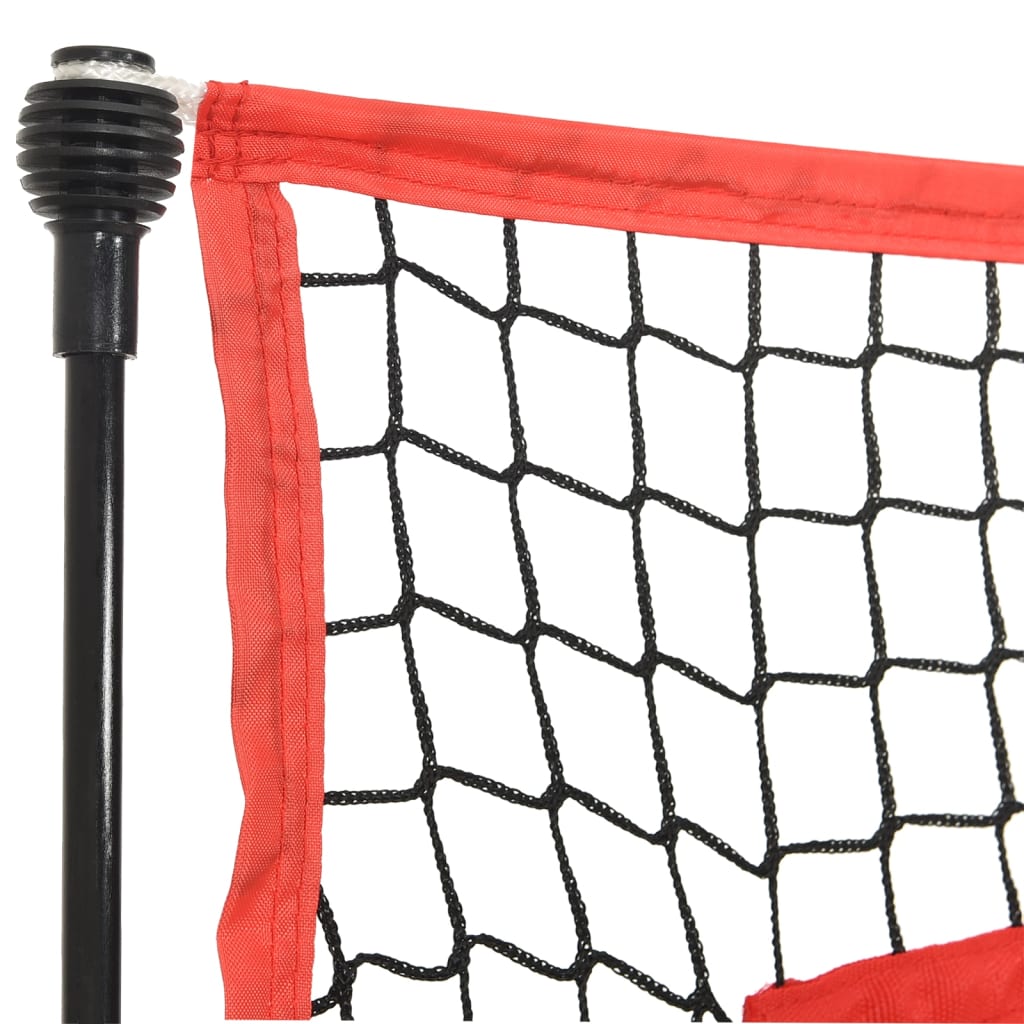vidaXL hordozható fekete/piros poliészter baseballháló 183x105x183 cm