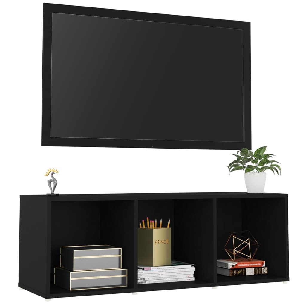 vidaXL fekete forgácslap TV-szekrény 107 x 35 x 37 cm