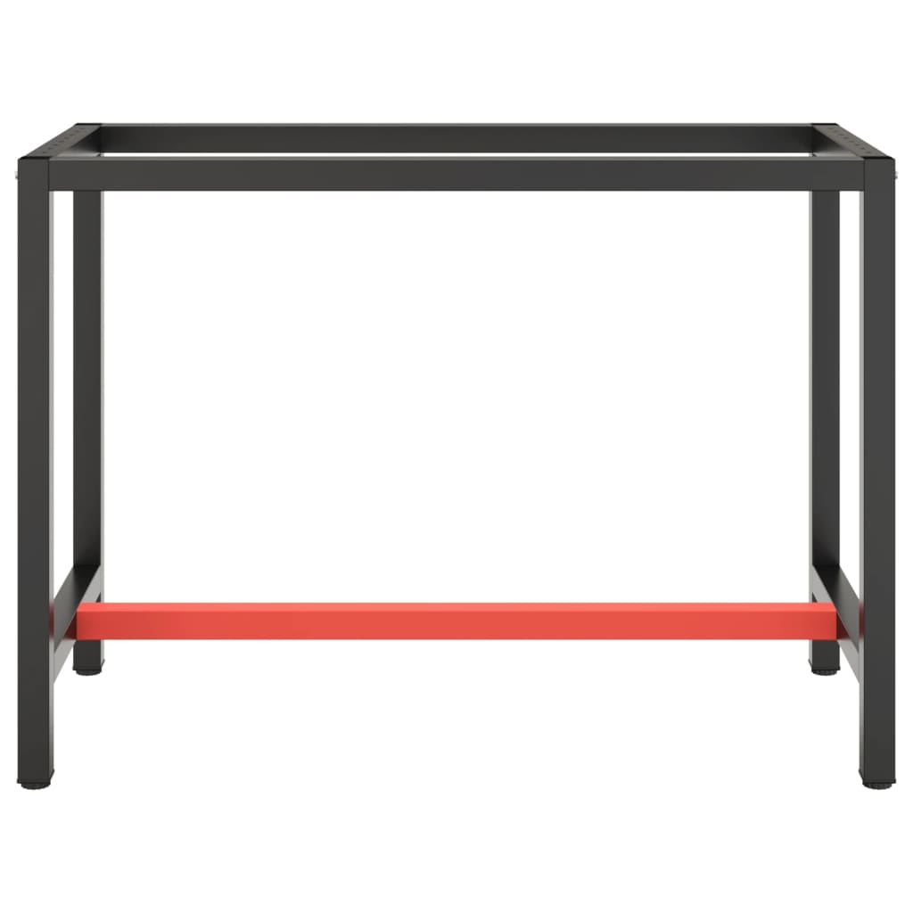 vidaXL matt fekete-vörös fém munkapadváz 110 x 50 x 79 cm