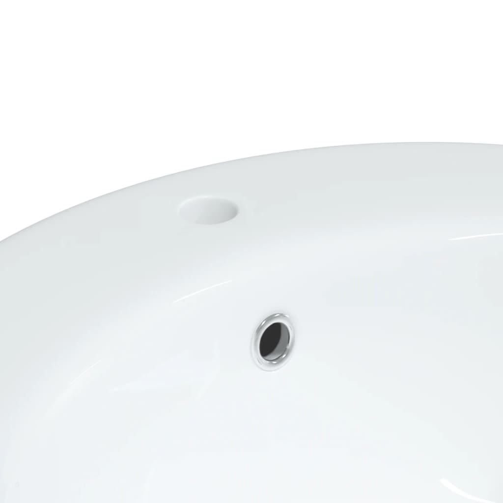 vidaXL fehér ovális kerámia fürdőszobai mosdókagyló 52 x 46 x 20 cm