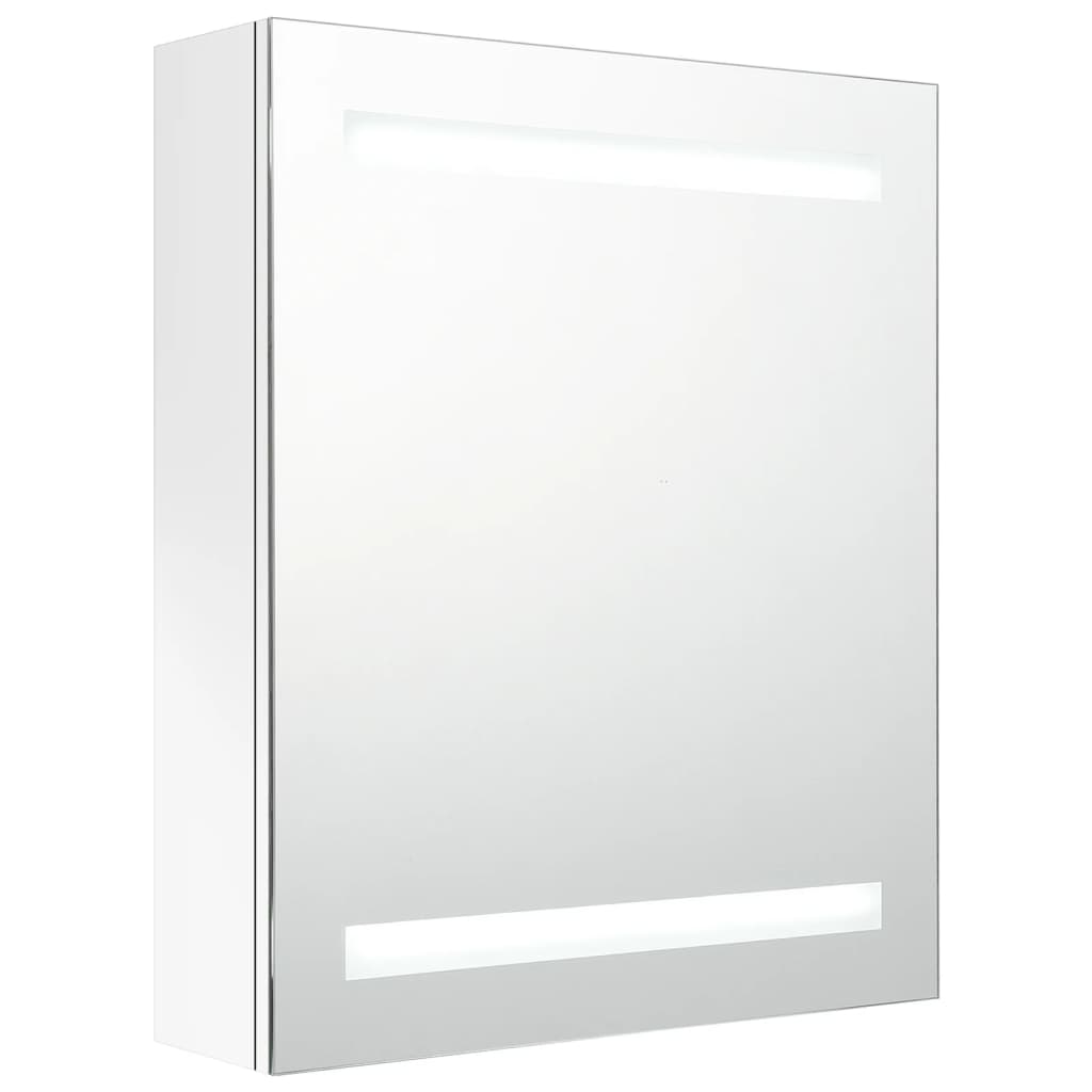 vidaXL fényes fehér LED-es tükrös fürdőszobaszekrény 50 x 14 x 60 cm