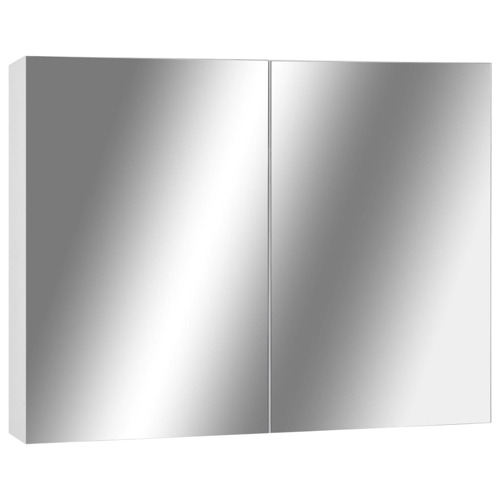vidaXL fehér MDF tükrös fürdőszobaszekrény 80 x 15 x 60 cm