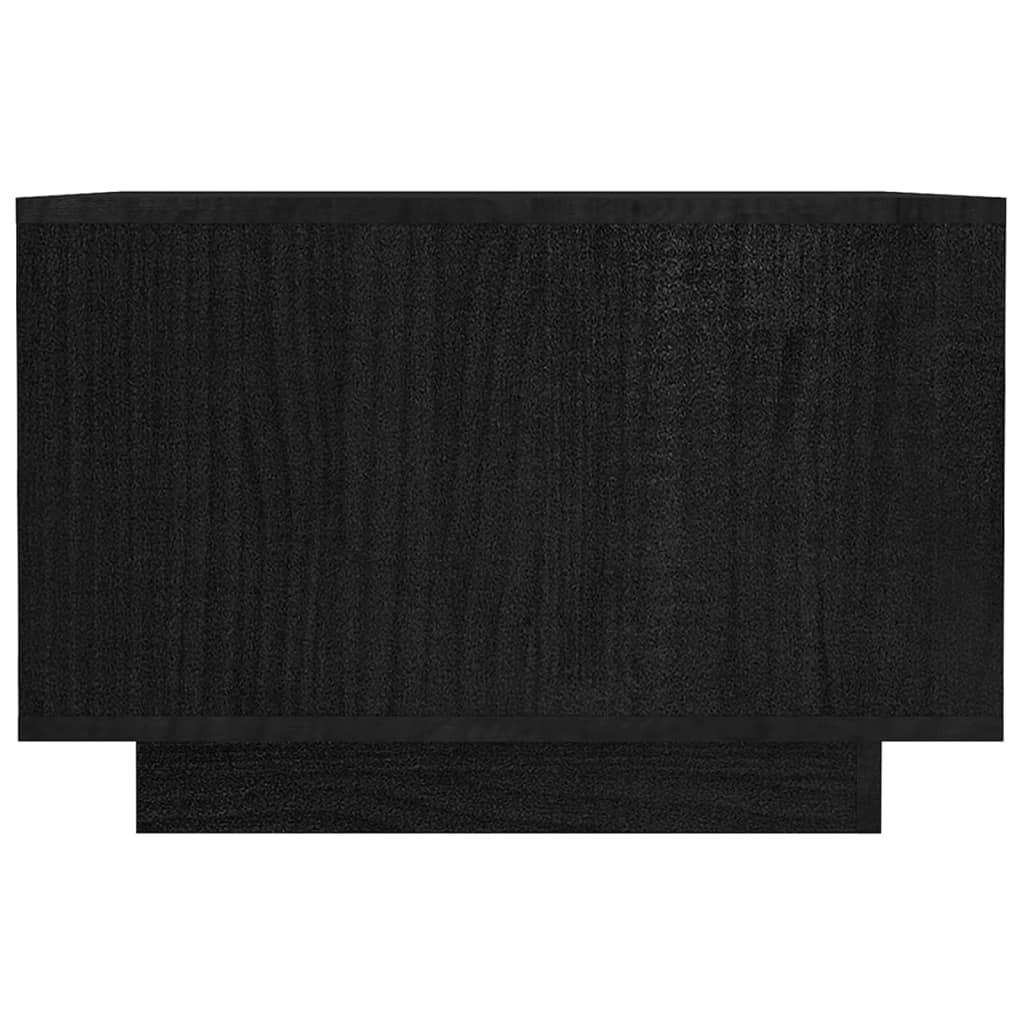 vidaXL fekete tömör fenyőfa dohányzóasztal 50 x 50 x 33,5 cm