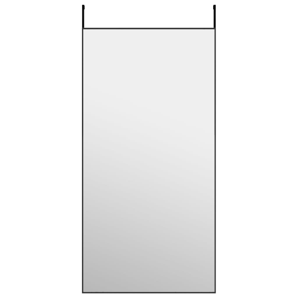 vidaXL fekete üveg és alumínium ajtótükör 50x100 cm