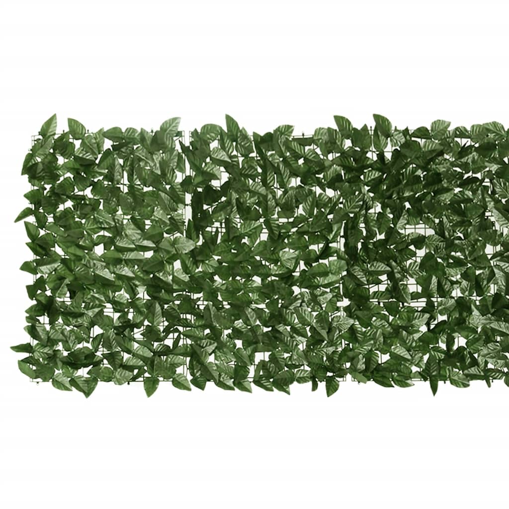 vidaXL sötétzöld leveles erkélyparaván 300 x 75 cm