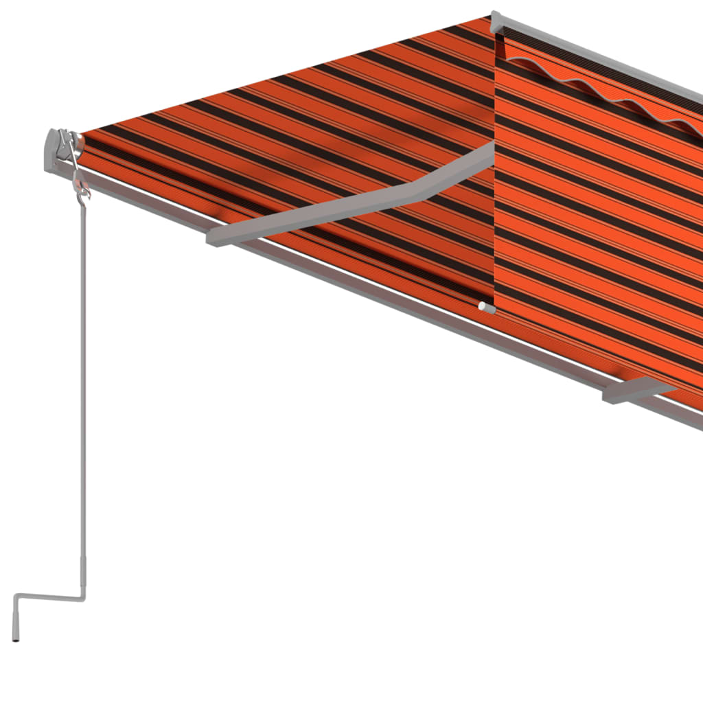 vidaXL narancssárga-barna automata napellenző redőnnyel 4,5 x 3 m