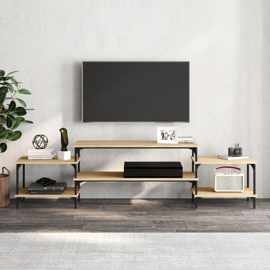 vidaXL sonoma tölgyszínű szerelt fa TV-szekrény 197x35x52 cm