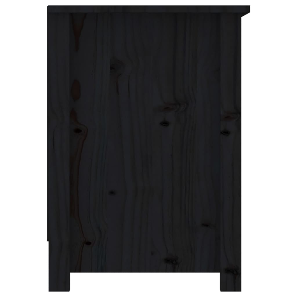 vidaXL fekete tömör fenyőfa TV-szekrény 103 x 36,5 x 52 cm